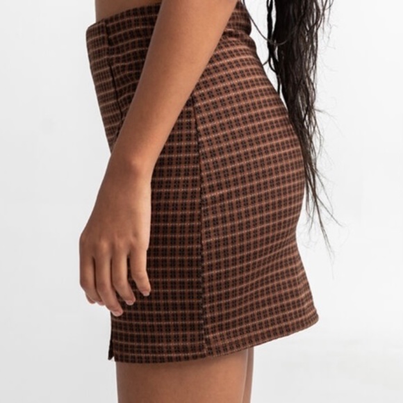 Tillys Full Tilt Brown & Black Plaid Skirt - Picture 5 of 7